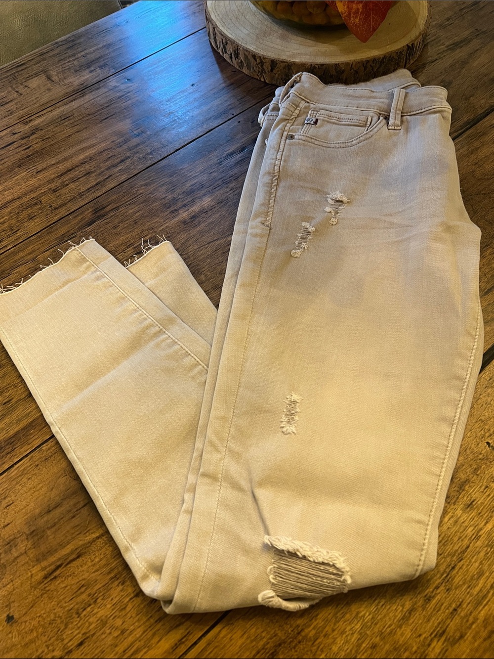 Dear John Khaki Joyrich Distressed Skinny Jean. Size 27